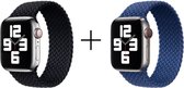 Combideal Geschikt voor Apple Watch Bandje 38/40/41mm - Nylon Solo - Zwart + Blauw L