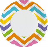 bordjes regenboog zigzag 22,8 cm papier wit 8 stuks