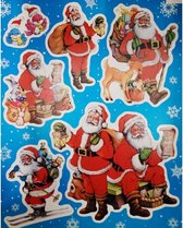 raamstickers Kerstman 30 x 42 cm rood 6-delig