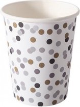 bekers Dream Dots Black 200 ml karton wit/zwart 10 stuks