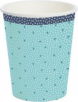 feestbekers Rice 240 ml papier blauw 10 stuks