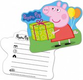 uitnodigingen Peppa Pig junior 14 x 10 cm papier