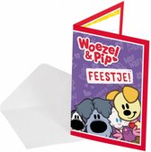 uitnodigingen Woezel en Pip junior papier paars 8 stuks