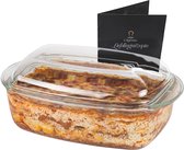 Chefarone Ovenschaal – Ovenvorm – Ovenschotels – Borosilicaatglas – Inclusief Deksel -  31,5 x 19 x 14 cm – 3L + 1,5 L