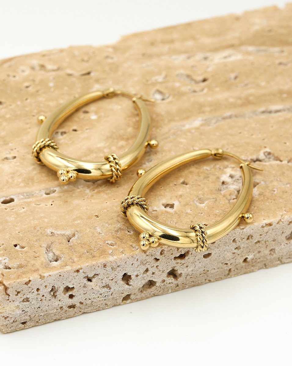 Glow Adora - Oorbellen - Chunky bali hoop - Goud