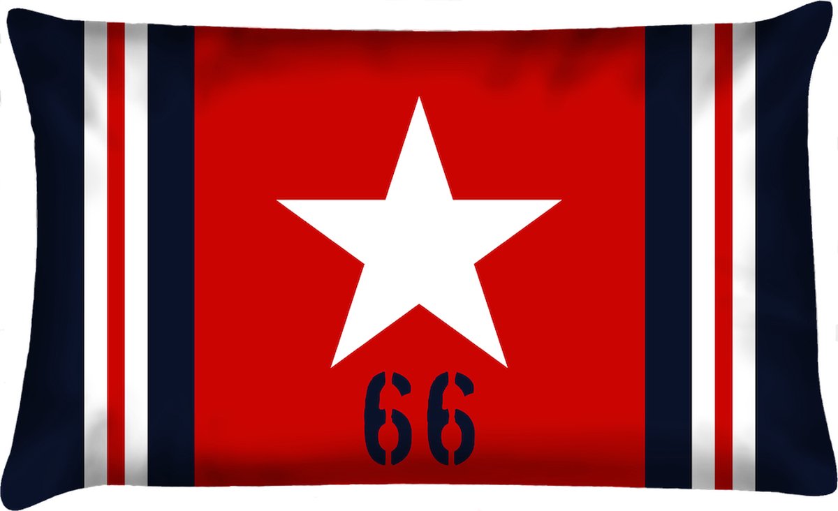 Velits outdoor Sierkussen - Buitenkussen Hollands Glorie Waterafstotend Bootkussen Star - Multicolor - 60 Cm X 40 Cm rood