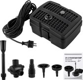 Zwembadfonteinpomp - 4 in 1 - Vijverpompfilter - UV-zuiveraar - Dompelpomp - Voor aquariumtuin - 24W 1000l/h