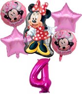 6 Stuks Disney Mickey Minnie Ballon Set Verjaardagsfeestje Decoraties Baby Shower 32Inch Nummer Mickey Mouse Ballon