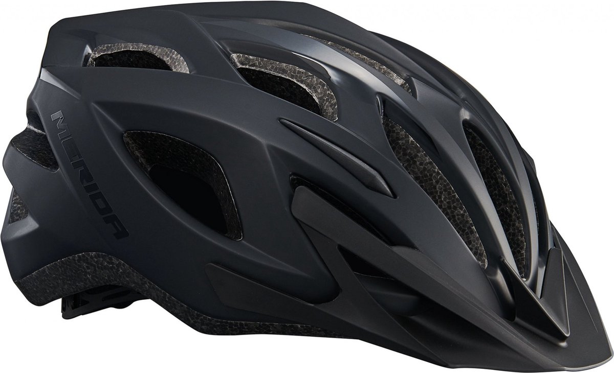 Merida Charger Fietshelm Volwassenen - MTB Helm & Racefiets helm - Wielrenhelm - Fietshelm Dames - Fietshelm Heren - Mat Zwart 58-63 cm