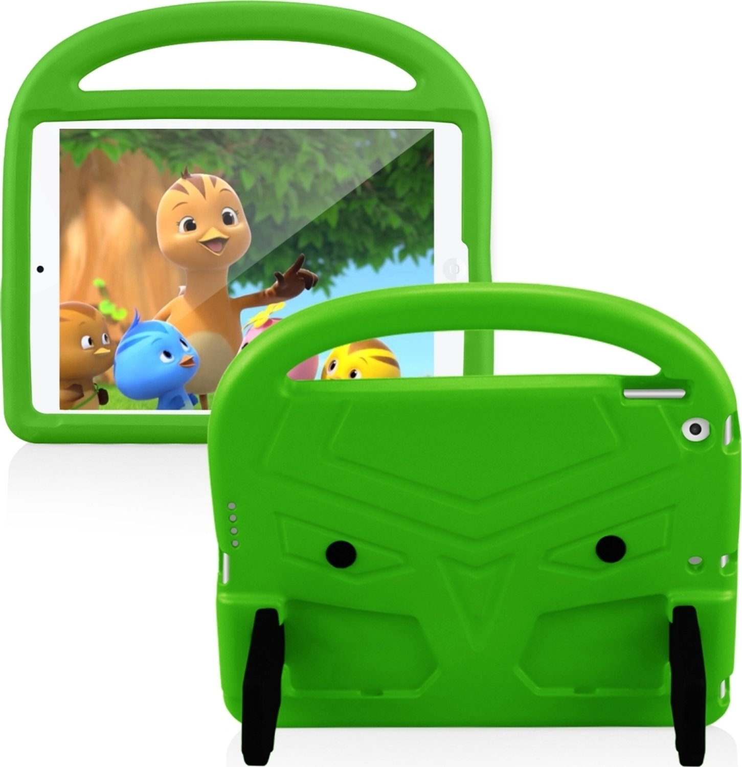Mobigear Buddy Tablethoes geschikt voor Apple iPad 9 (2021) Kinder Tablethoes met Handvat - Groen