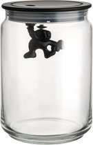 Alessi Gianni - Pot en verre avec couvercle 15 cm - Noir