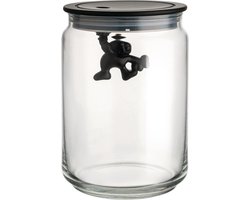 Alessi Gianni - Glazen pot met deksel 15 cm - Zwart