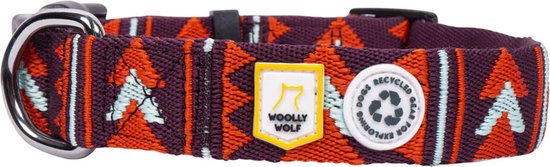 Woolly Wolf - Polar Night Halsband - M - Duurzaam - Oranje - Paars