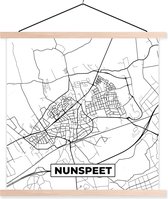 Porte-affiche avec affiche - Affiche scolaire - Nunspeet - Carte - Plan de la ville - Carte - 120x120 cm - lattes vierges