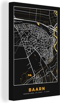 Canvas Schilderij Stadskaart - Baarn - Goud - Plattegrond - Kaart - 80x120 cm - Wanddecoratie