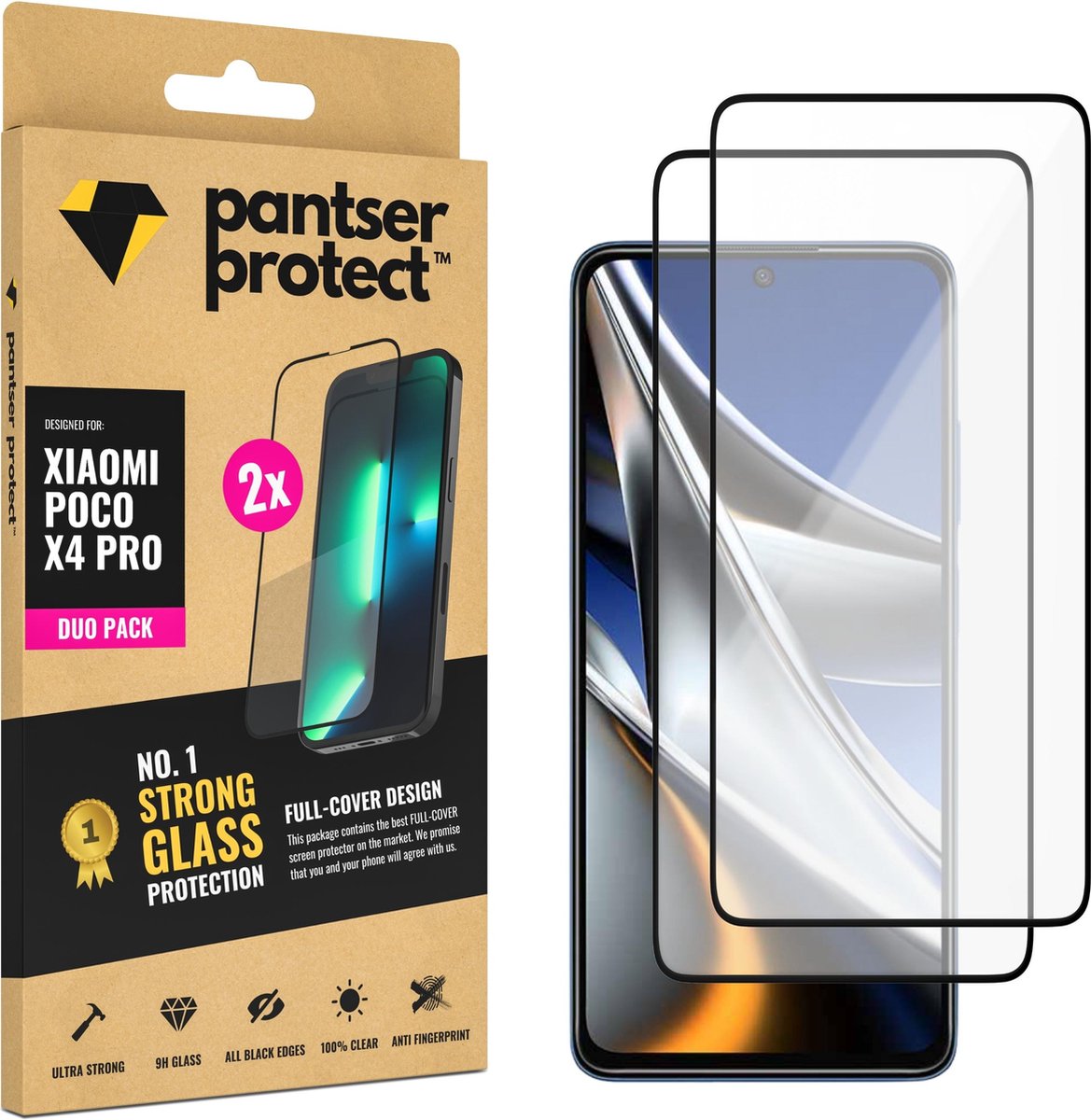 DUO-PACK - 2x Pantser Protect™ Glass Screenprotector Geschikt voor Xiaomi Poco X4 Pro - Case Friendly - Premium Pantserglas - Glazen Screen Protector