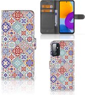 Book Case met foto Geschikt voor Samsung Galaxy M52 GSM Hoesje Tiles Color