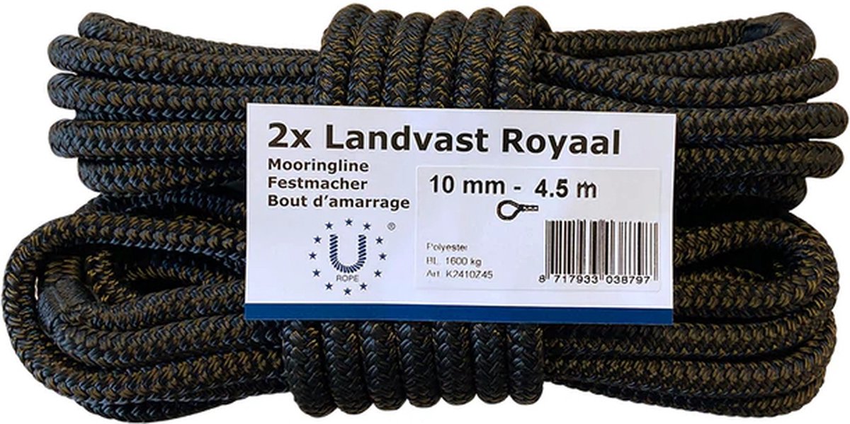 2 x Landvast Royaal 10mm - 4.5m Zwart