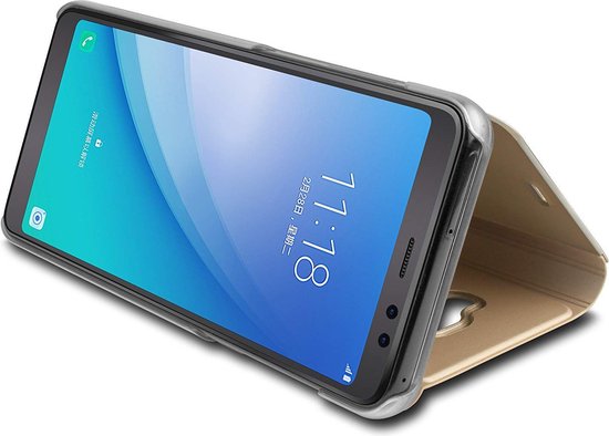 Coque Samsung Galaxy A33 - Book Case Mirror Wallet Cover Case Goud - Protecteur d'écran en Tempered Glass trempé