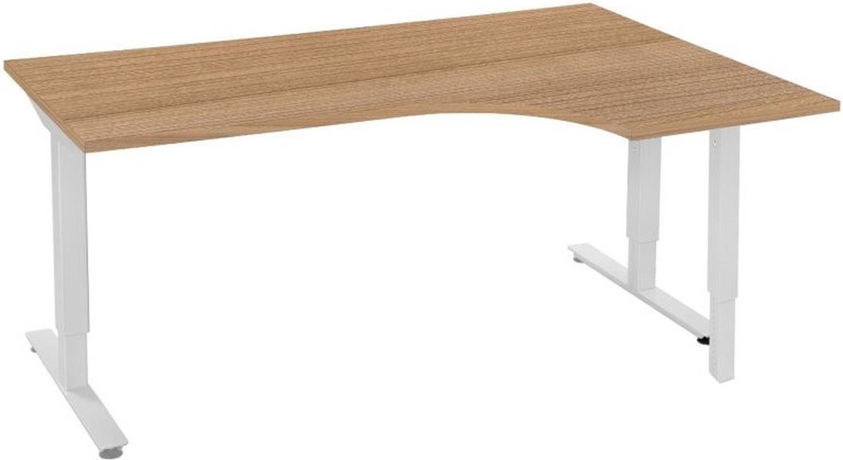 Offeco Bureau York hoek - Bureau - Bureautafel - Gaming bureau - Game bureau - Computertafel - Desk - Bureau wit - Verstelbaar bureau - Gaming Desk - Bureau tafel - Bureau verstelbaar  Havanna  180x120cm  Hoek bureau-- blad-  onderstel- x120