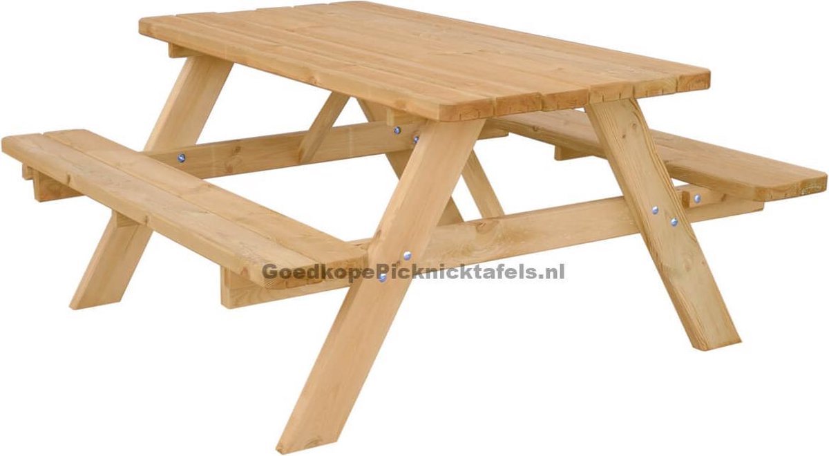 Goedkopepicknicktafels.nl | 150cm Lange Picknicktafel | Tuintafel 4 persoons | Deluxe 150cm Lang | Geïmpregneerd Grenen Hout!
