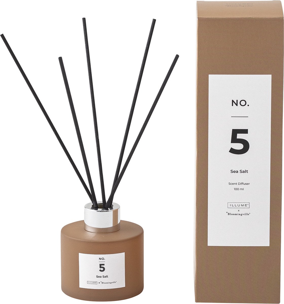 Goedkoopste Bloomingville NO. 5 - Sea Salt geurverspreider Geurfles Glas, Papier Bruin