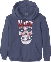Misfits - Blood Drip Skull Hoodie/trui - S - Blauw