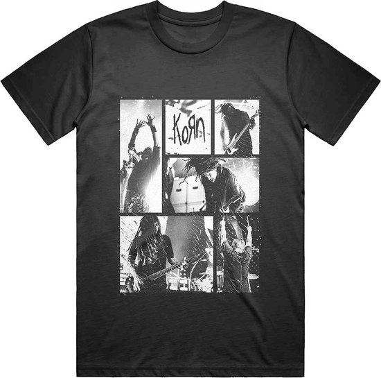 Korn - Blocks Heren T-shirt - XL - Zwart