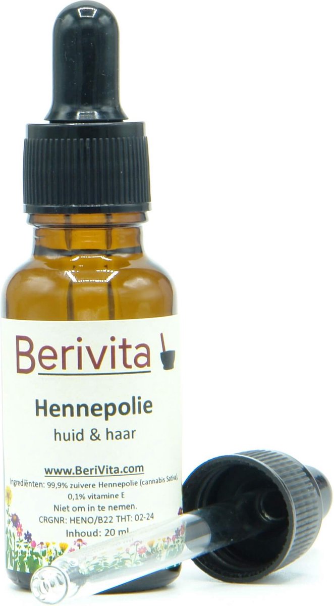 Goedkoopste Hennep Olie Puur 20ml Pipetfles - Onbewerkte Hennepzaad Olie voor Huid en Haar - Hennepolie, Hemp Seed Oil