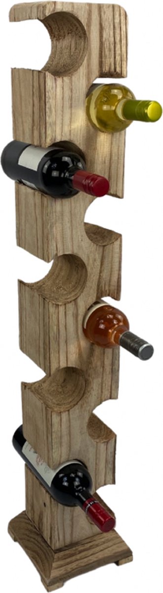 Houten wijnrek pilaar voor 10 wijnflessen - 105 cm | wijnrek hout | flessen houder | wijnkast | wijnpakket cadeau | opbergkast | wijnflessenrek | wijn accessoires | Geschenk | Cadeaupakket | Bruin — cadeau in Wonen & Interieur - foto 3