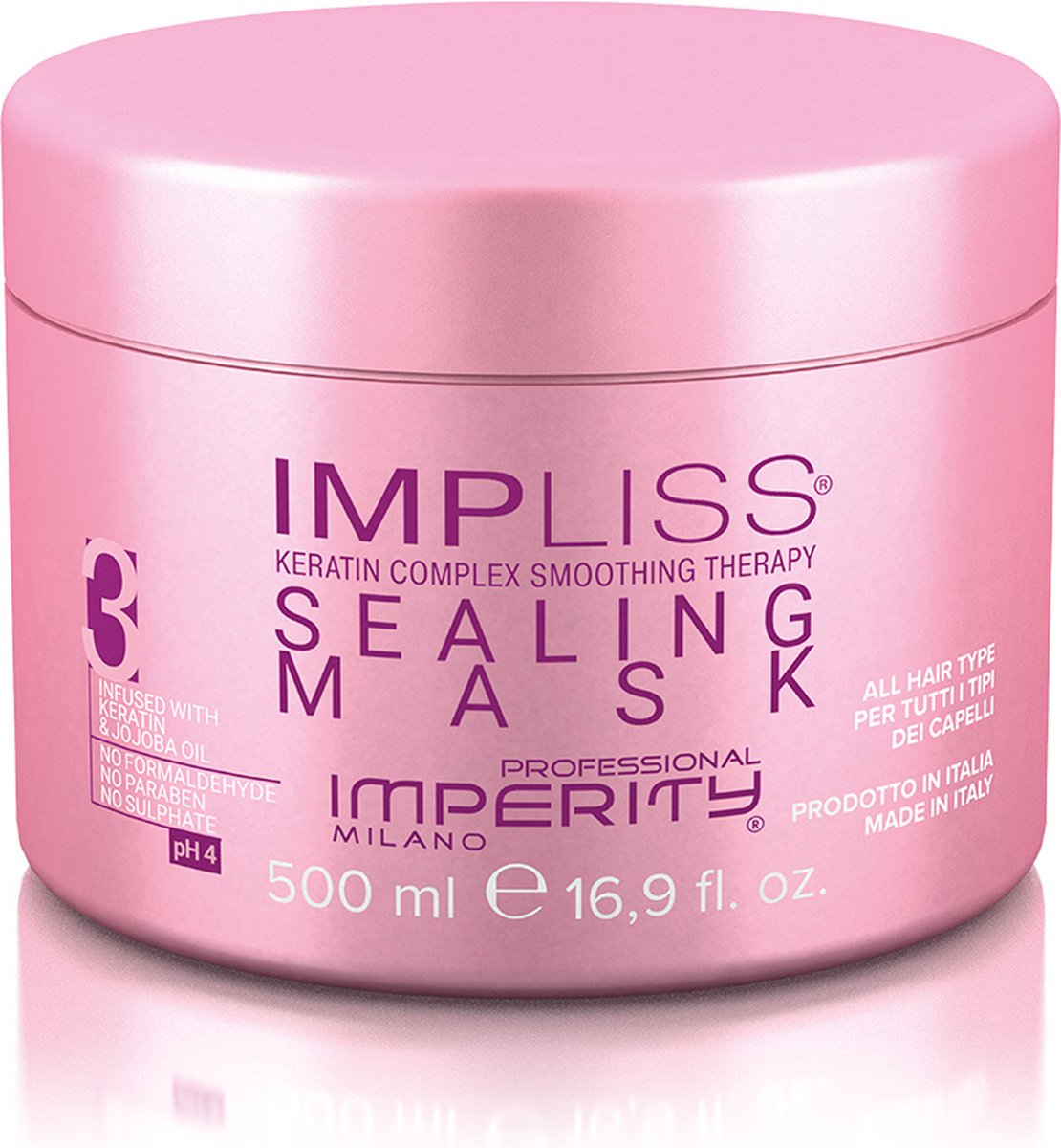 Imperity Impliss Sealing Masker - 500ml - Phase 3 - Keratine - Jojoba Olie - Organic