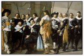 De magere compagnie, Frans Hals - Foto op Akoestisch paneel - 150 x 100 cm