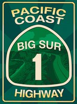 Signs-USA - Retro wandbord - metaal - Pacific Coast Highway 1 - 30 x 40 cm