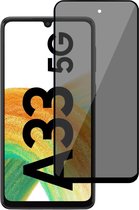 Privacy Screenprotector geschikt voor Samsung A33 5G - Privé Geschikt voor Samsung A33 5G Beschermglas Screen Protector Glas