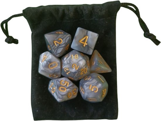 Metal Dungeons and Dragons Dice Set, 7 PCS Dragon Scale Metallic D&D