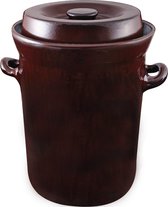 Zuurkoolpot - Fermentatiepot - Zuurkoolvat 10 liter (bruin/klassiek)