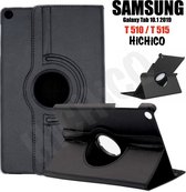 Tablet Case Voor Samsung Galaxy Tab A 10.1 2019 Hoesje - Tablet Case voor Galaxy Tab A T510 / Galaxy Tab T515 Tablet Hoes 360° Draaistand Cover Tablet hoesje  Zwart met Stylus Pen ------- HiCHiCO