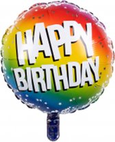 Folieballon - 'Happy Birthday' - 45 cm hoog - Multicolor - Ballon - Verjaardag - Feest