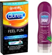 Durex Feel Fun Condooms en Durex Massage / Glijmiddel 2 in 1