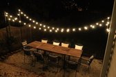 Complete prikkabel set 10 meter inclusief 10 witte LED kogellampen met led op pootjes -0,7W extra warm wit (2200K) - zware kwaliteit
