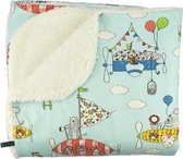 Handgemaakte Ledikantdeken met Luchtschepen  - 150 x 100 cm  - Knuffeldeken met Uniek Noddles design "Zeppelin"