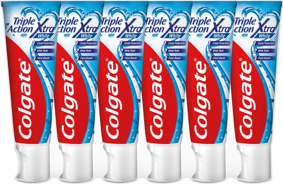 Colgate Triple Action Whitening tandpasta 6x75ml