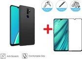 2-In-1 Screenprotector Hoesje  Bescherming Protector Set Geschikt Voor Oppo A9 2020 - Full Cover 3D Edge Tempered  Glass Screen Protector Met Siliconen Back Bescherm Hoes Cover Case - Doorzic