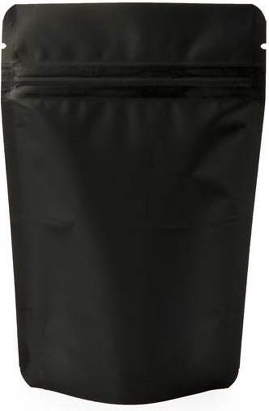 Pochettes Stand Up Noir Mat 10x6x15cm | 57 grammes (100 pièces)