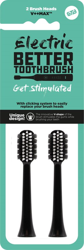 Opzetborstels Regular voor Electric Better Tootbrush - 2 stuks - zwart