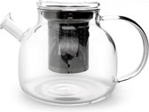 Theepot glas 0.75L met inox filter en glazen deksel