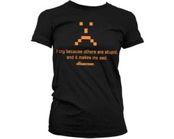 The Big Bang Theory Dames Tshirt -M- I Cry Because Others Are Stupid Zwart