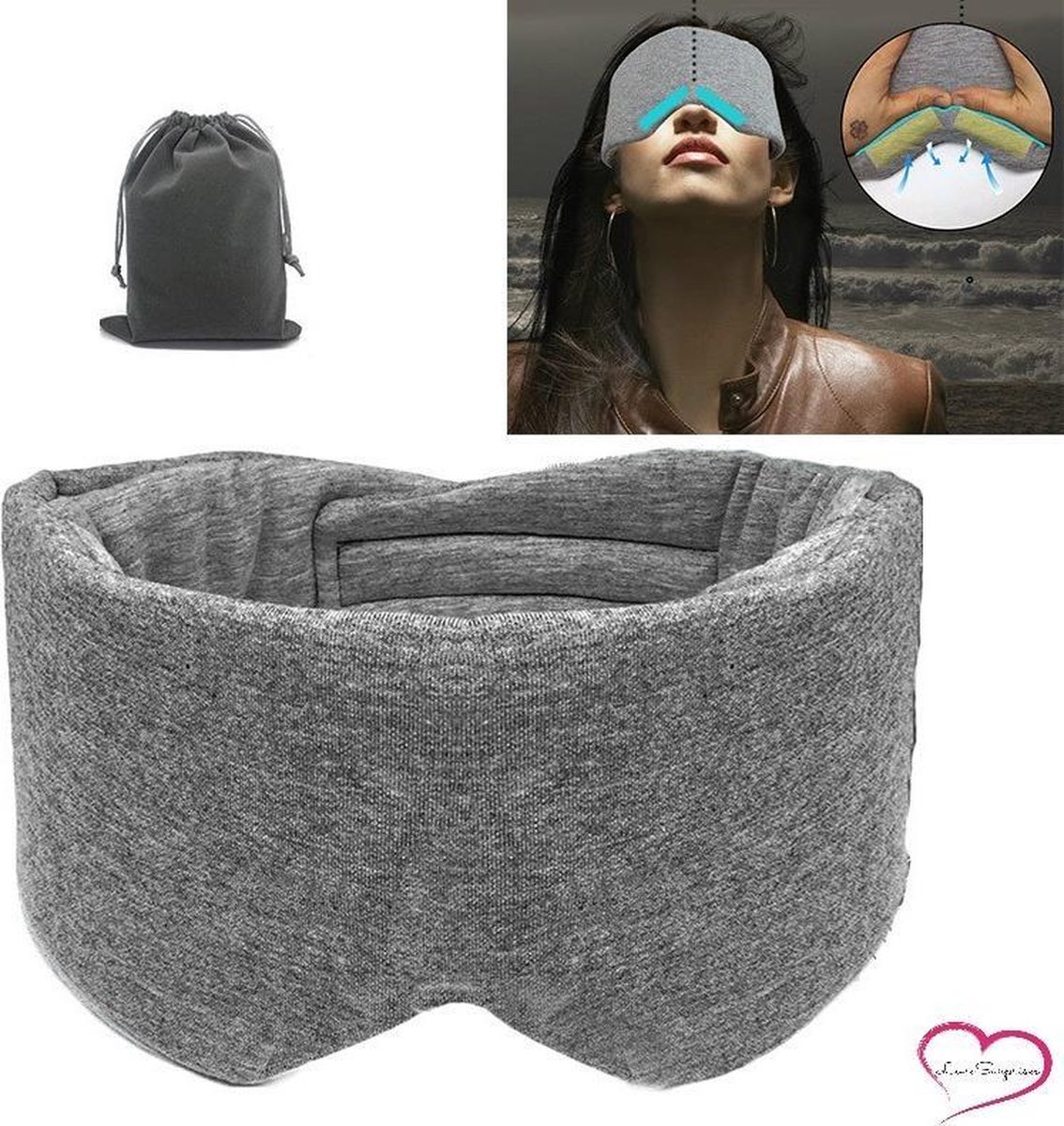 Katoenen Slaapmasker - 100% Handgemaakt - Vrouwen - Mannen - volwassenen - Kinderen - Oog Masker - Nachtmasker - Reismasker - Ooglapje - Oogkapje - Slaapbril - Blinddoek - Voor Ogen - Slapen - Slaap - Yoga - Oogkussen - Meditatie - Cadeau Tip