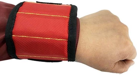 Foto: Magnetische polsband polsband voor klussen polsband klussen schroeven gereedschaps band hobby armband polsband voor klussers elektricien timmerman loodgieter bouwvakker doe het zelver zwart