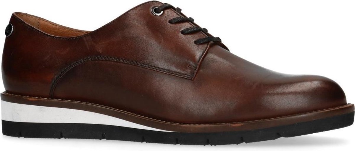No Stress - Dames - Cognac leren veterschoenen - Maat 37 | bol.com